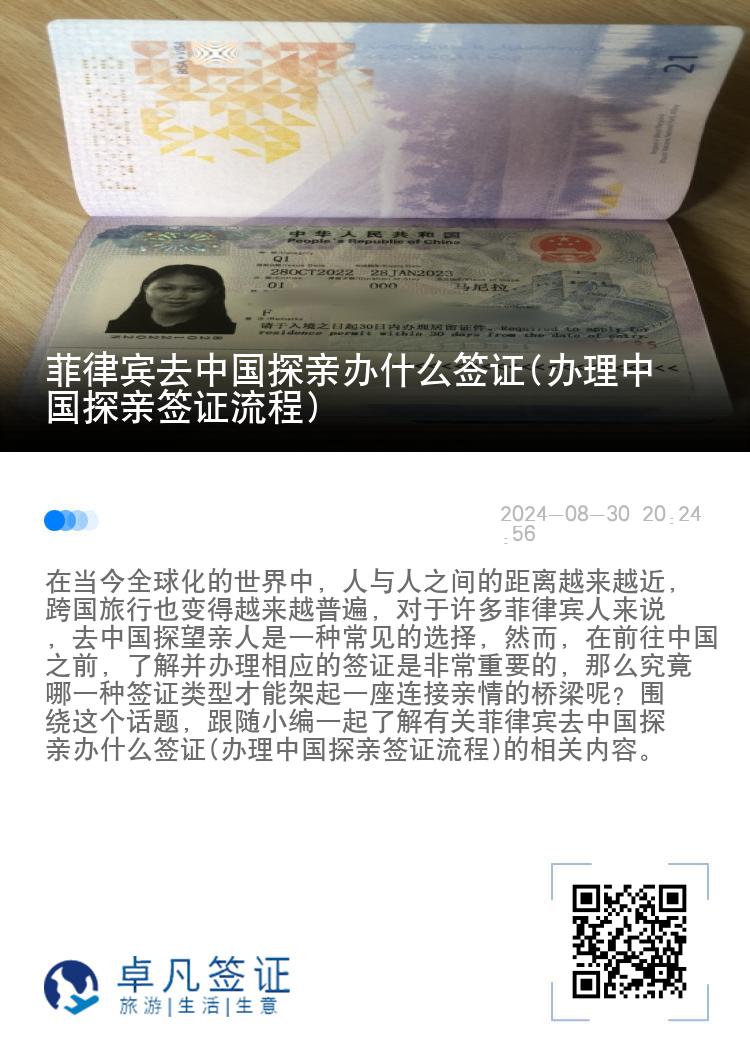 菲律宾去中国探亲办什么签证(办理中国探亲签证流程)